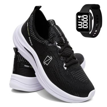 Imagem de Kit Tênis Masculino Para Corrida e Academia Super Leve e Macio e Relógio-Masculino