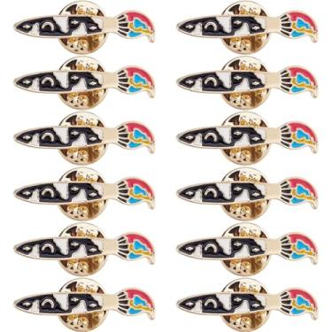 Imagem de SUPERFINDINGS 12 peças de pincel de pintura esmaltada, alfinetes de lapela, alfinetes de artista, broches temáticos de arte de liga colorida, broches decorativos de pintura colorida, broches para