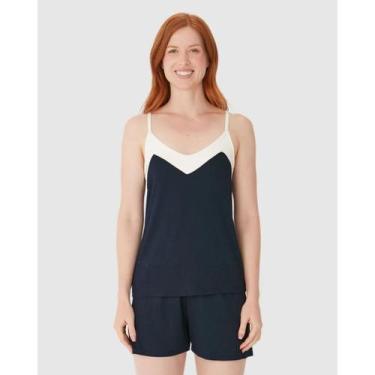 Imagem de Pijama Feminino Malha Regata Malwee Ref. 131162 Cor:Azul marinhoTamanh