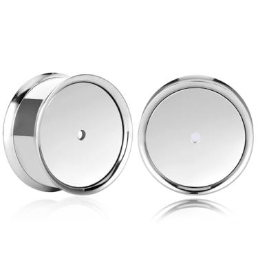 Imagem de Vankula 2 peças de alargadores de orelha faça-você-mesmo, alargadores de brincos hipoalergênicos de aço inoxidável 316 para orelhas esticadas, joias de piercing corporal, 12mm(1/2"), Metal, Sem Pedra