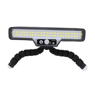 Imagem de Hyuduo Luz do Sensor de Movimento Solar Ao Ar Livre, Iluminação Brilhante de 50 LED Ajustável 120 Graus Com Bateria de 1800mAh, para Pátio de Acampamento Com Cerca de Jardim (Luz Quente)