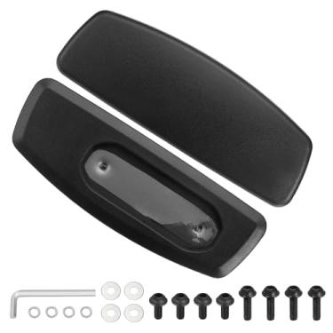 Imagem de PATIKIL 1 par de substituição de descanso de braço para cadeira de escritório, capa de couro para cadeira de escritório PU 10 cm orifício de montagem com parafusos para cadeiras de jogos, apoio de