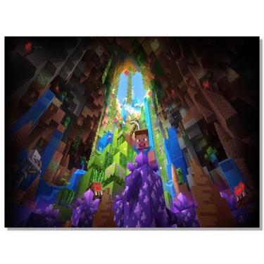 Imagem de Hilycen Pôster Minecraft para fãs crianças presentes - Game Minecraft Posters impressão em tela imagem para quarto de meninos adolescentes meninas quarto decoração de parede