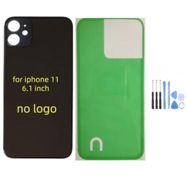 Imagem de STYCES Tampa traseira de vidro para iPhone 11 e para iPhone 12 de 6,1 polegadas, substituição para iPhone 12 mini 5,4 polegadas (no logotipo), com kit de ferramentas de reparo, adesivo pré-instalado