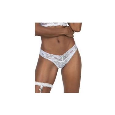 Imagem de Calcinha Fio Dental Xamego DeMillus Rendada 016198., B, Branco