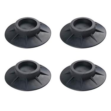 Imagem de Almofadas estabilizadoras de lavadora e secadora, tapetes antivibração e anti-caminhada com borracha de alta resiliência, design espesso reforçado 8, para a maioria das máquinas de lavar (preto)