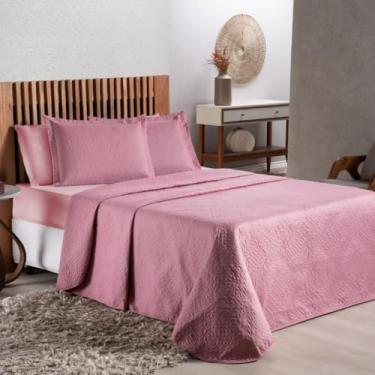 Imagem de Colcha Cobre Leito Cama Solteiro Casal(Rosê,Queen)