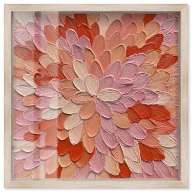 Imagem de Shades of Rose Shadowbox Print Flower Wall Art por Art Remedy, moldura loira, 63 x 63 cm