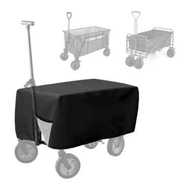 Imagem de BAHULA Capa de vagão dobrável, pano Oxford 210D capa de vagão impermeável para carrinho de vagão utilitário de jardim dobrável, preto, 137 * 56 * 61 cm