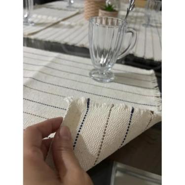 Imagem de Jogo Americano 7 Peças Algodão com Trilho de Mesa Lugar Americano 6 Lugares Decoração Mesa Cozinha (JGAM12)