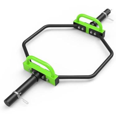 Imagem de FovemiG Barra hexagonal para halterofilismo olímpico de 5 cm, barra de levantamento terra de 123 cm para agachamentos, encolheres, flexões, capacitação de peso de 181 kg adequada para exercícios de