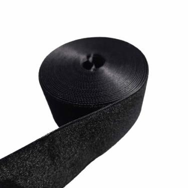 Imagem de Conjunto de fita de veludo de 20 m, carretel de fita de veludo para decoração de guirlanda de Natal, ornamentos artesanais artesanais de embrulho de presente e fabricação de laços (preto, 3,8 cm a 5