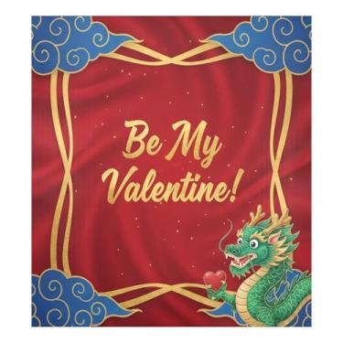 Imagem de Blueangle Capa magnética de dragão chinês dos namorados, decoração da capa frontal da máquina de lavar louça, adesivos de eletrodomésticos, adesivos de eletrodomésticos, 58 cm C x 66 cm adesivo