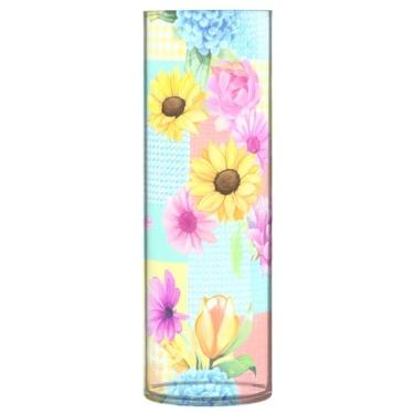 Imagem de CEBUGI Vaso de flores de primavera, 10 x 30 cm, vaso cilíndrico para flores, vaso transparente inquebrável para festa de casamento, decoração de casa