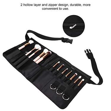 Imagem de Yinhing Bolsa de Armazenamento para Pincéis de Maquiagem, Cosméticos Profissionais, Pacote de Cintura Com Cinto Ajustável, 8 Espaços para Maquiadores, Material de Cetim para Viagem,