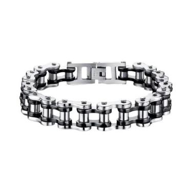 Imagem de Pulseira Masculina Punk Rock De Aço Inoxidável 316L Com Corrente De Mo