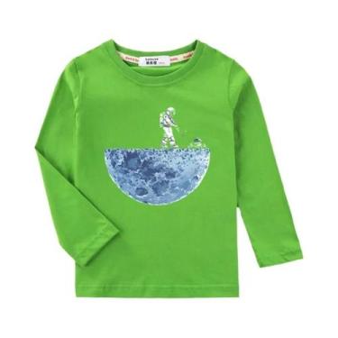 Imagem de Camiseta De Astronauta Para Meninos Manga Longa Primavera Outono Algod