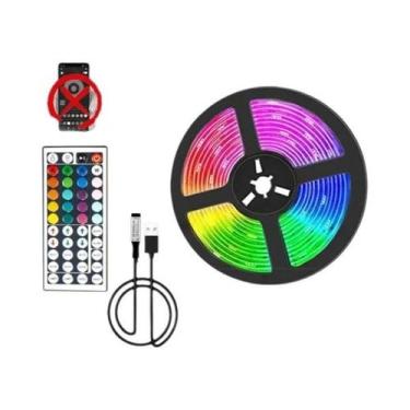 Imagem de Fita LED RGB 5V USB Flexível 5050 Para Decoração De Parede E Ambiente 