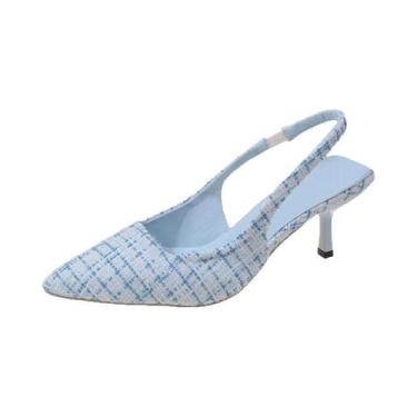 Imagem de Sandálias De Salto Alto Com Bico Fino Para Mulheres Designer Slingback