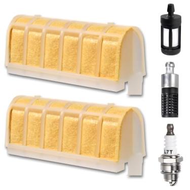 Imagem de 5 kits de filtro de ar MS250 serve para Stihl MS250C MS230C MS210C MS210 MS230 MS 250 021 025 Repalce 1123 120 1613, 1123 120 1612, com vela de ignição e filtro de combustível