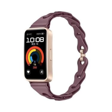 Imagem de Pulseira De Silicone Colorida Para Huawei Band 10 9 8, Correia De Borr