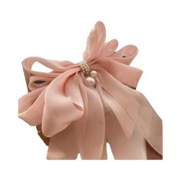 Imagem de Ins Estilo New Coreano Organza Borboleta Hairpin com Pérola - NONE, A-
