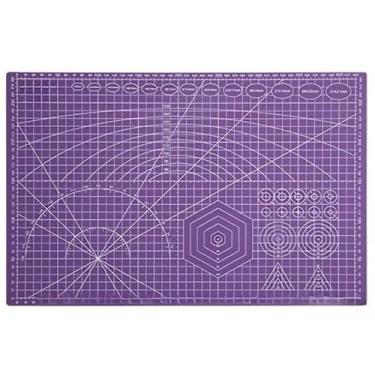 Imagem de Base Corte A2 60x45 cm Dupla Face - Patchwork Artesanato para Costura, Scrapbook e Projetos Manuais em Casa Brasileira(（A3 45x30cm）ROXO)