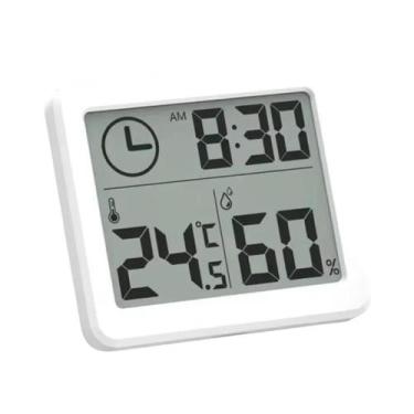 Imagem de Termômetro Digital Inteligente Ultra Fino Com Higrômetro E Relógio De 