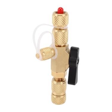 Imagem de Fafeicy Ferramenta de Remoção de Núcleos de Válvula, Instalador de Removedor de Núcleos de Interface SAE 1/4 pol. e 5/16 pol. Com Válvula de Esfera para R22 R410 R32 R22 600A 404 507C