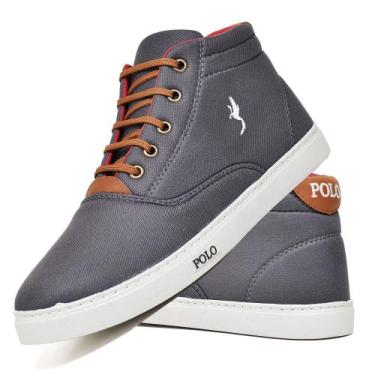 Imagem de Sapatenis Tenis Cano Alto Casual Masculino Botinha - Polo Blu, Cinza, 
