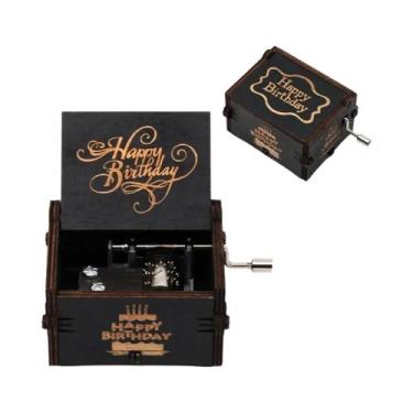 Imagem de Caixa De Música De Madeira Com Manivela, Papai Noel Congelado, Present