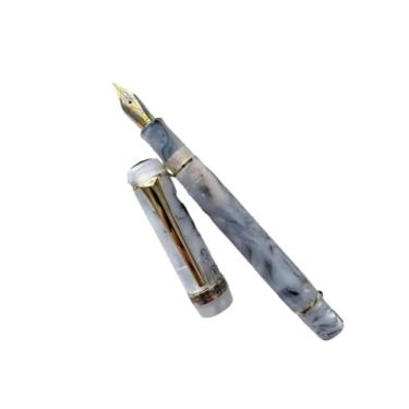 Imagem de AXPTI Caneta-tinteiro acrílica limão ponta longa faca bonita mármore âmbar caneta de tinta escrita escritório negócios novo (02)