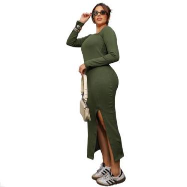 Imagem de Vestido Bianca sem alça com Manga - HYPE, Verde militar, Único