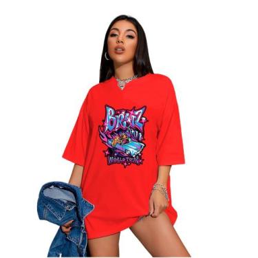 Imagem de Camiseta Oversized Feminina Bratz World Tour Vintage - FSL.CONF, Verme