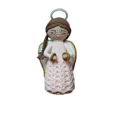Imagem de Anjinho da guarda artesanal menina amigurumi - Mundo Azul E Rosa