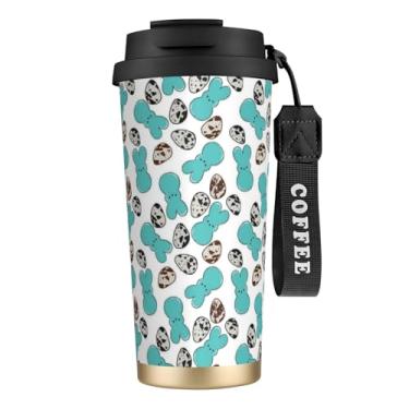 Imagem de NOCTILYRA Copo de café isolado de Páscoa com tampa Coelhinho Ovos de Coelho Aço Inoxidável Caneca de Café de Viagem Garrafa de Água Reutilizável Isolada a Vácuo