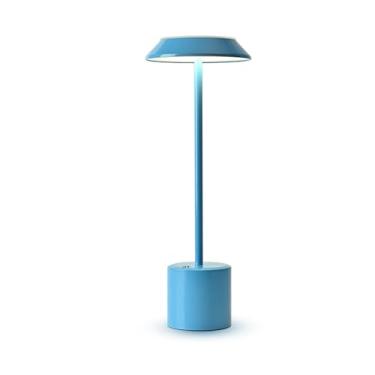 Imagem de Lâmpada de Mesa LED Metal Simples Decorativa sem Fio Recarregável para Quarto e Cabeceira Luz Ambiente Criativa com Bateria Interna 4000mAh Temperatur