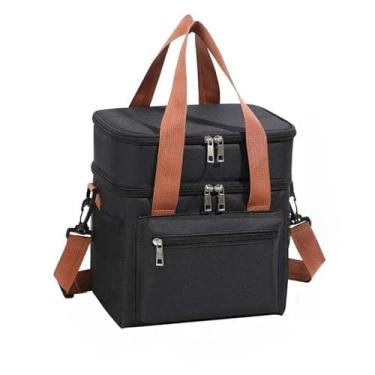 Imagem de Bolsa Térmica 2 Camadas Marmita Lancheira Grande Alça Ombro Para Piquenique Trabalho Passeio Academia(Aleatória)