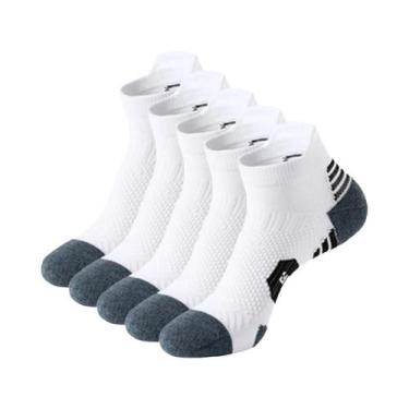 Imagem de Meias De Corrida Para Homens, 5 Pares, Respirável, Secagem Rápida, Res