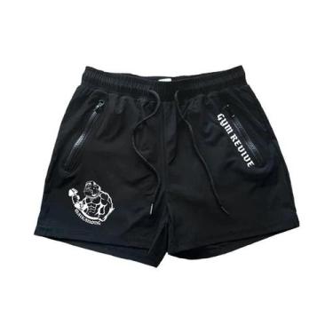 Imagem de Bermudas Masculinas De Secagem Rápida Com Estampa, Bolsos Laterais Com