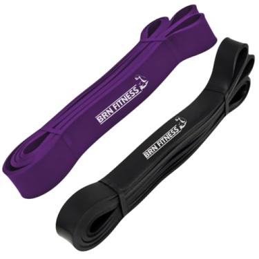 Imagem de Kit Faixas Elásticas Moderada + Pesada BRN FITNESS Treino Funcional Casa Academia Musculação Exercícios Extensor Superband Resistencia