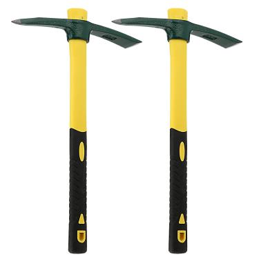 Imagem de KEILEOHO 2 PÇS Enxada de Mattock de 38 cm, Machado de Picareta de Jardim Forjado com Cabo de Fibra de Vidro, Enxada de Mattock para Jardinagem, Afrouxamento do Solo, Camping
