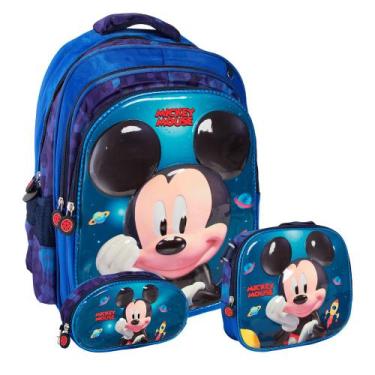Imagem de Kit Mochila Infantil Masculina Tam G 3D Volta As Aulas - Plike