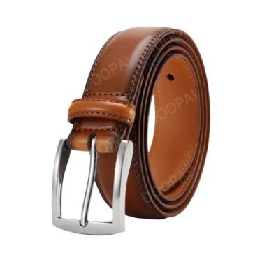 Imagem de Cinto Masculino De Couro Genuíno Com Fivela Grande De Metal Automática