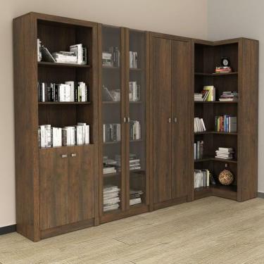 Imagem de Conjunto de Escritório com 2 Armários, 1 Armário 2 Portas de Vidro e A