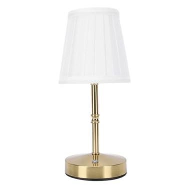Imagem de Dpofirs Lâmpada de Mesa Sem Fio, Lâmpada Regulável Com Controle de Toque Recarregável USB, Com Abajur de Tecido, de Mesa de Cabeceira Portátil LED, para Uso Interno e Externo No