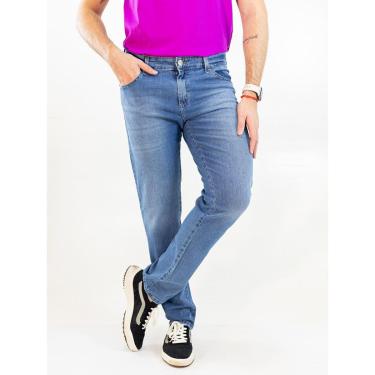 Imagem de Calça Jeans Masculina Tradicional Slim Azul Claro Algodão Anticorpus-Masculino