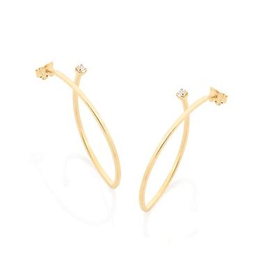 Imagem de Brinco Rommanel Banhado a Ouro 18k com Zircônias - 523954