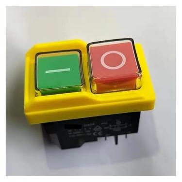 Imagem de ElectronicSwitch DZ04 4 pinos à prova d'água interruptores de botão eletromagnético ON/Off Start Stop para máquina de moagem 250 VCA 8 (6) A