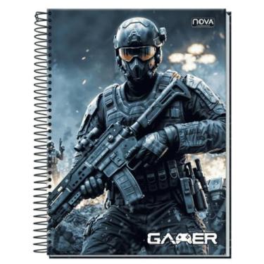 Imagem de CADERNO UNIVERSITÁRIO C/D ESPIRAL 10 MATÉRIAS 160 FLS GAMER